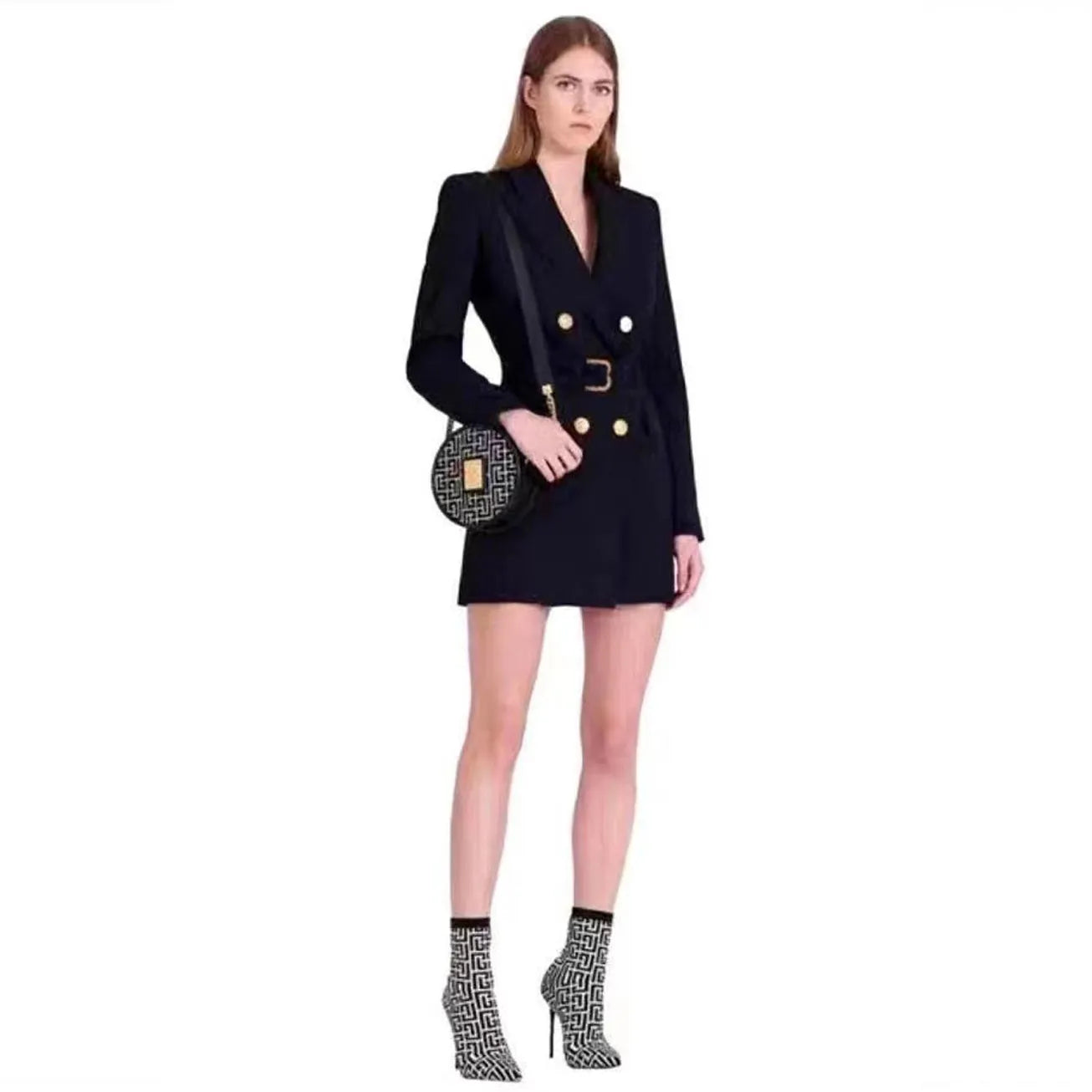 Katja's | Classic office blazer dress with belt and luxurious buttons