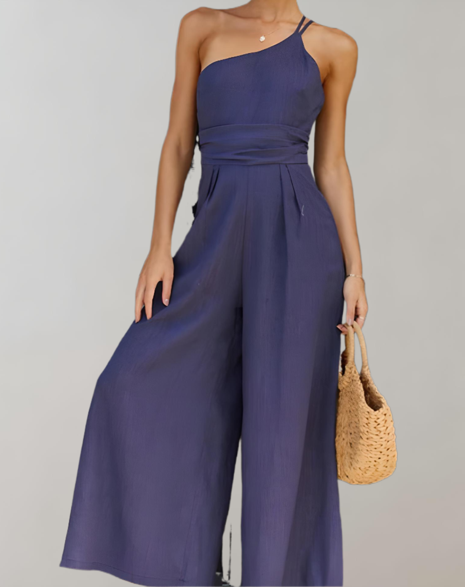 Vulipo - Asymmetric jumpsuit in a plain colour