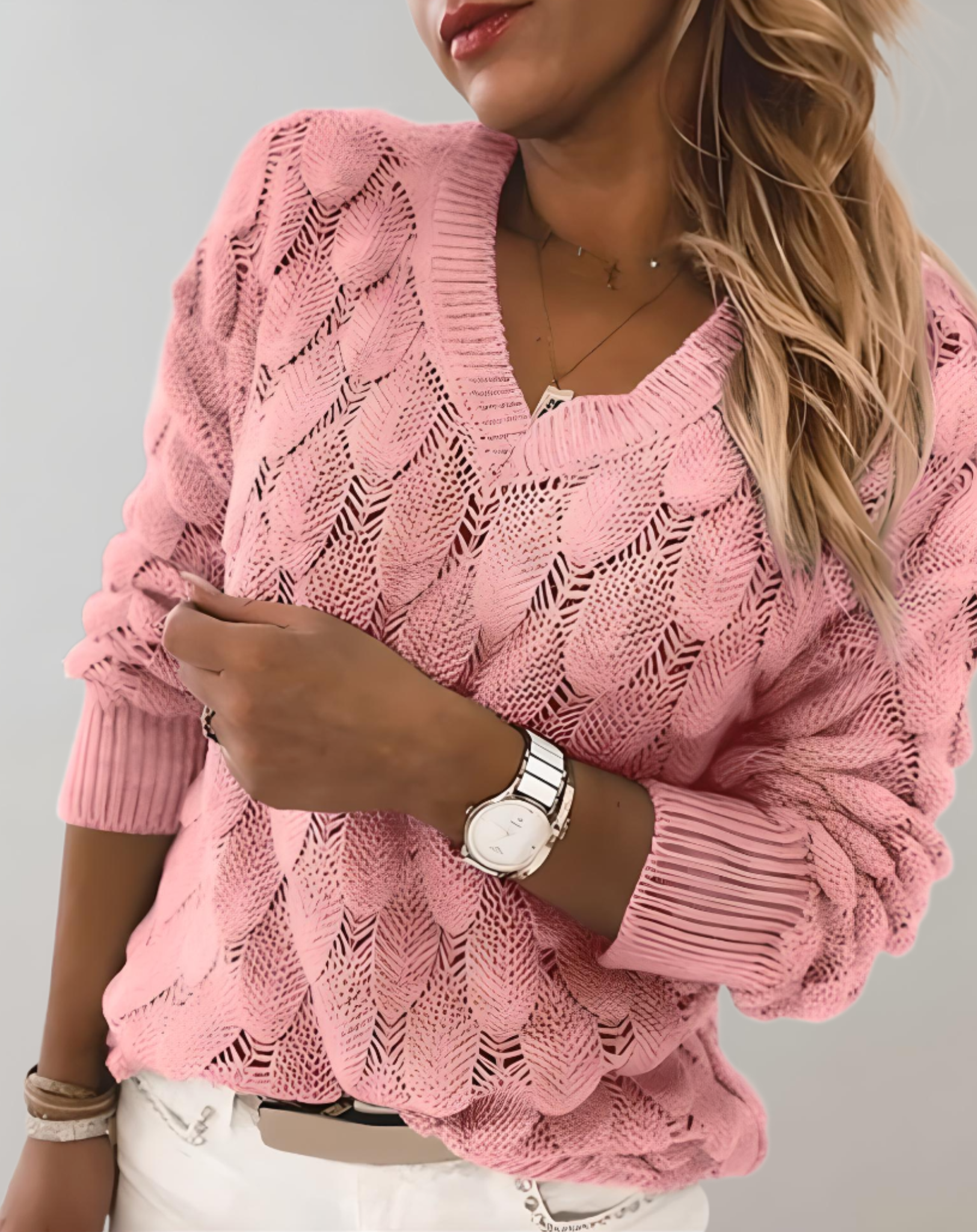 Ali - knitted jumper with V-neck